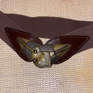 Vintage Omega Brown Utility belt with brass arrow head closure